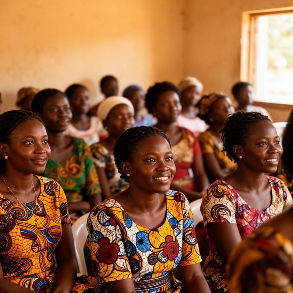 Femmes réunies lors d'une séance de sensibilisation aux VBG en Côte d'Ivoire